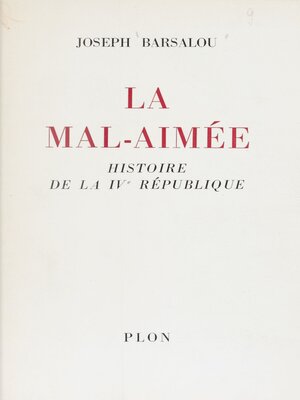 cover image of La mal-aimée